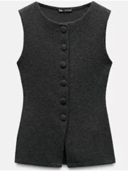 Zara Waistcoat Vest Style Top